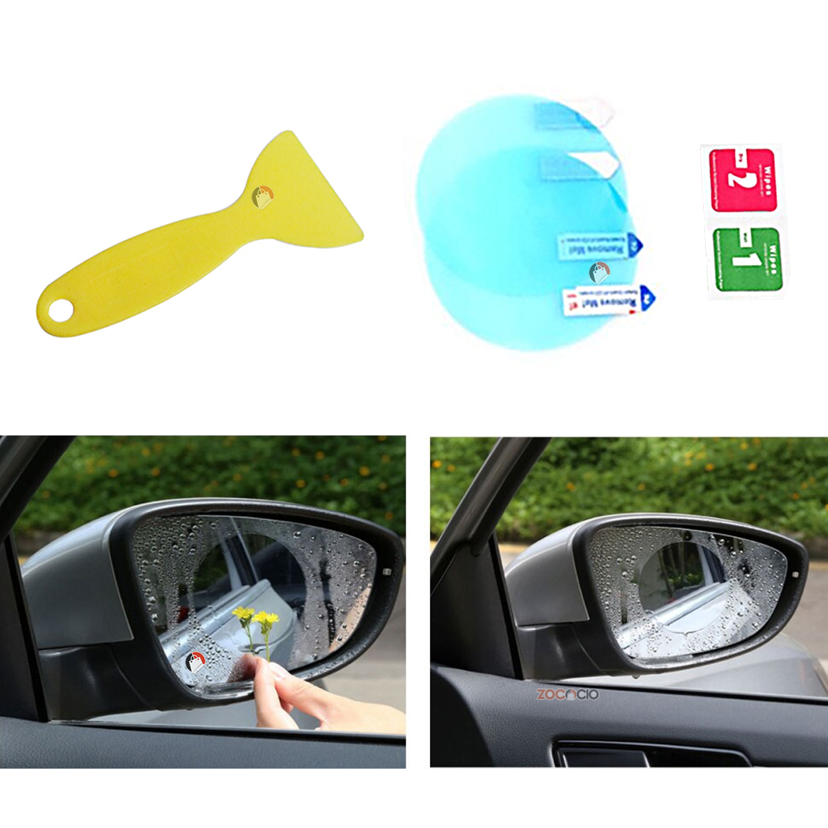 Miniatura 2 de Pegatina Antilluvia Para Retrovisor